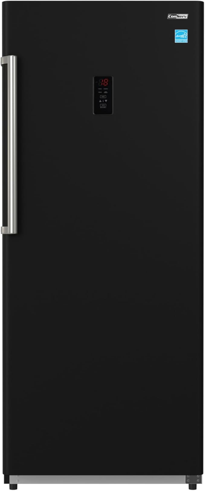 Conserv 14cf Upright Freezer CONVERTIBLE REF Garage Ready 28in wide 110V (Black) | Fridge.com