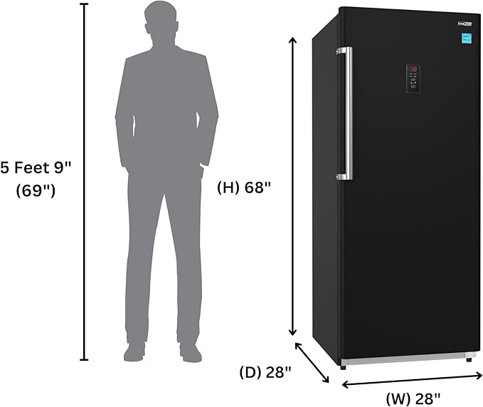 Conserv 14cf Upright Freezer Convertible Ref Garage Ready 28in Wide 110V (Black) - View 4 | Fridge.com