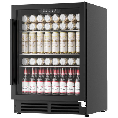 Coolake 24 Inch Wide Under Counter Beverage Refrigerator, 180 Can Capacity Beverage Cooler With Glass Door, Built In Or Freestanding, Drink Fridge For | Fridge.com