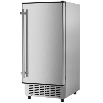 Coolake 15 Inch Wide Under Counter Ice Maker Machine, 80lbs/day Built-in Freestanding Ice Maker With 25lbs Storage Bin, Stainless Steel Self-cleaning | Fridge.com