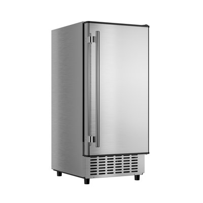 Coolake 15" 80lbs/day Under Counter Ice Maker Built-in Freestanding Ice Machine With 25lbs Storage Bin In Stainless Steel | Fridge.com