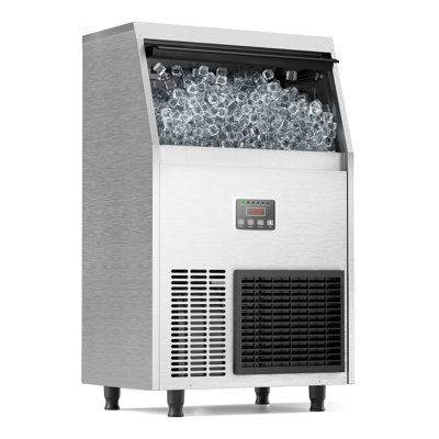 Coolake Commercial Ice Maker Machine 100lbs/24h Under Counter Ice Machine With 33lbs Ice Storage, 115v Air Cooled Stainless Steel Freestanding Ice Mac | Fridge.com