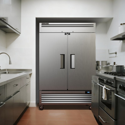 Coolake 49 Cu Ft Commercial Refrigerator, 54.4" W 2 Door Upright Fridge With 8 Adjustable Shelves, Frost-free Stainless Steel Industrial Reach-in Refr — FIN-0020072 | Fridge.com