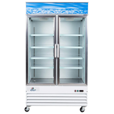 Cooler Depot 54'' W Freestanding 100 Cans (12 oz.) 45 Cubic Feet Beverage Cooler with Glass Door | Fridge.com