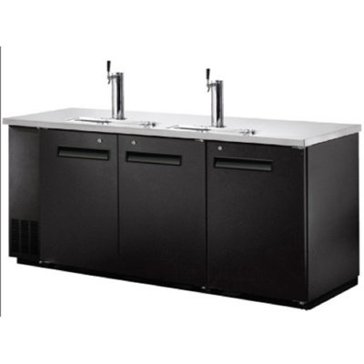 Cooler Depot 12 Cubic Feet Black Dual Tap Quarter Barrel Undercounter Refrigerators with Door Lock and for Commercial Use | Fridge.com