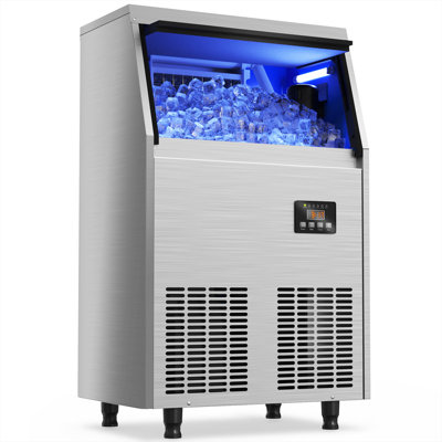 Coolski Commercial Ice Maker, 200LBS/24H Ice Maker Machine with 35lbs Storage Capacity, 45 Ice Cubes in 12-15 Minutes | Fridge.com