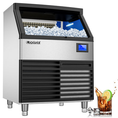Coolski Commercial Ice Machine 320 Lb. Daily Production, Under Counter Freestanding Ice Maker with LED Interior Lighting Secop Compressor | Fridge.com