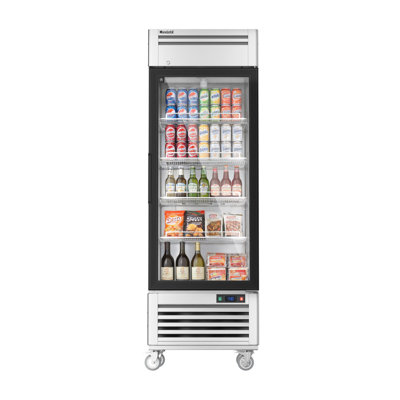 Coolski 27 in. 21.8 cu. ft. Commercial Display Refrigerator Merchandiser Beverage Cooler 1 Glass Door in Stainless Steel — FIN-0016411 | Fridge.com