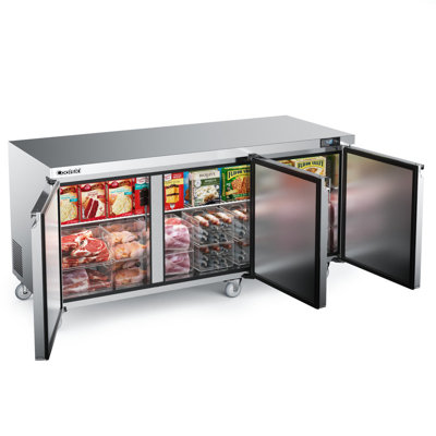 Coolski 72 in. 20.9 cu. ft. Commercial Auto / Cycle Defrost Undercounter Upright Freezer in Stainless Steel | Fridge.com