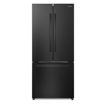 COSMO COS-RFFV183GHBK 30 in. Vista Collection 17.5 cu. ft. Counter Depth 3-Door French Door Refrigerator, Freezer Drawer, Handles, Matte Black | Fridge.com
