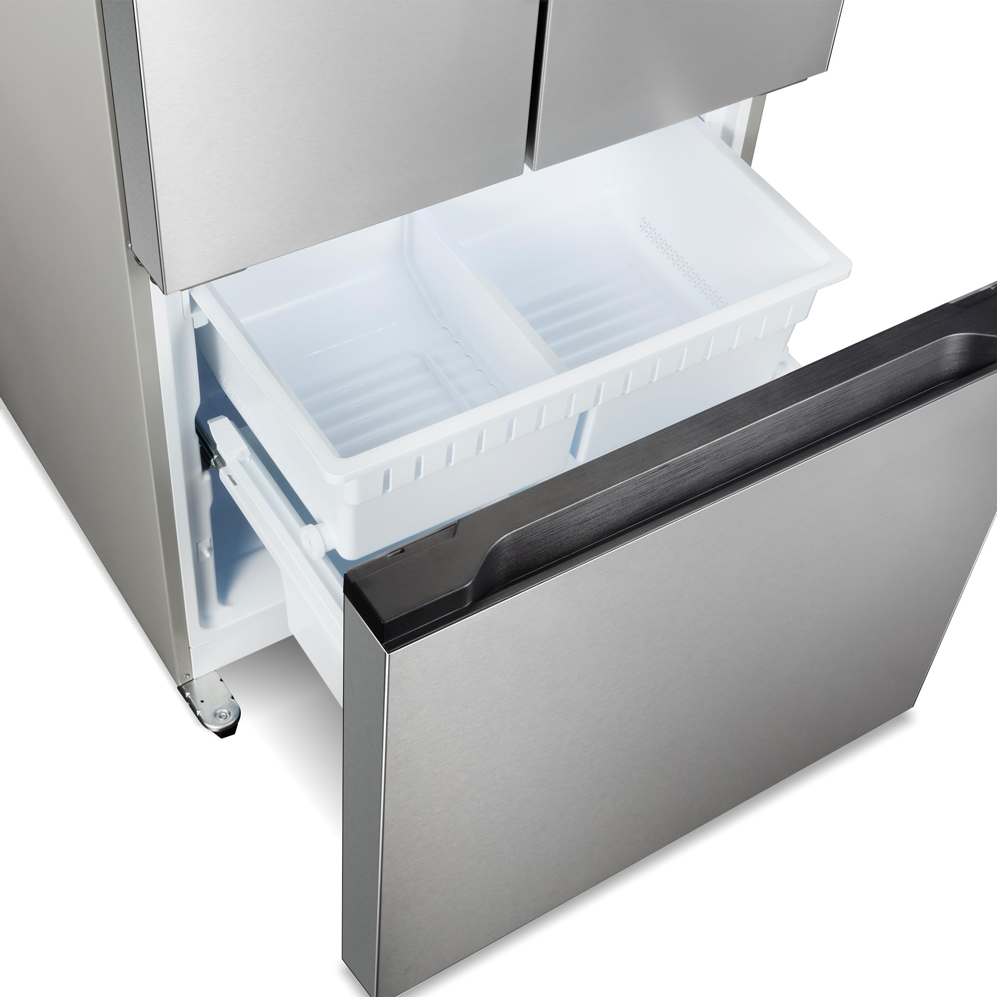 Cosmo 30 in. Vista Collection 17.5 cu. ft. Counter Depth 3-Door French Door Refrigerator, Freezer Drawer, Stainless Steel - View 3 | Fridge.com