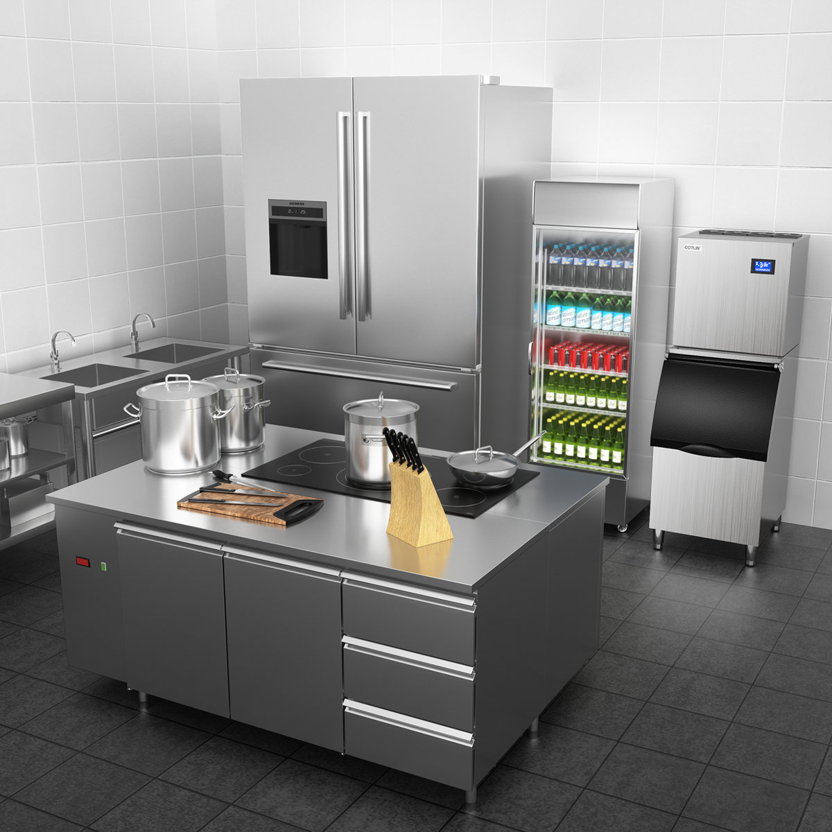 Cotlin 550lbs/24h Commercial Freestanding Ice Maker Machine With 350lbs Ice Storage | Fridge.com
