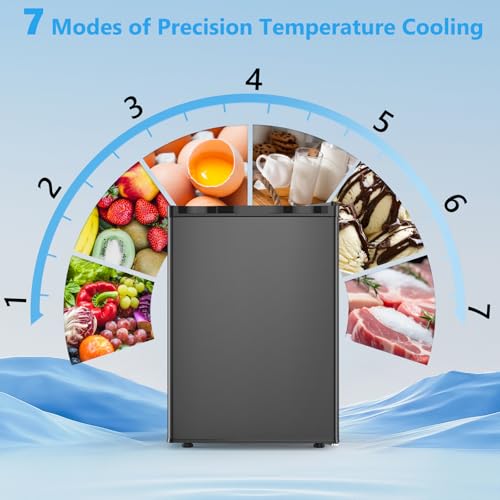 Cowsar 2.6 cu.ft Mini Fridge With Freezer, Single-Door Compact Refrigerator, 7 Settings Temperature Adjustable, 2 Removable Shelves, Commercial Small Fridge For Bedroom, Office, Kitchen, Dorm, Black - View 3 | Fridge.com