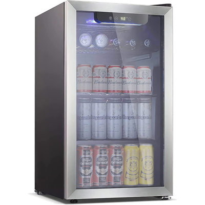 COWSAR 17.52'' 24 Bottle and 130 Can Single Zone Freestanding Wine & Beverage Fridge | Fridge.com