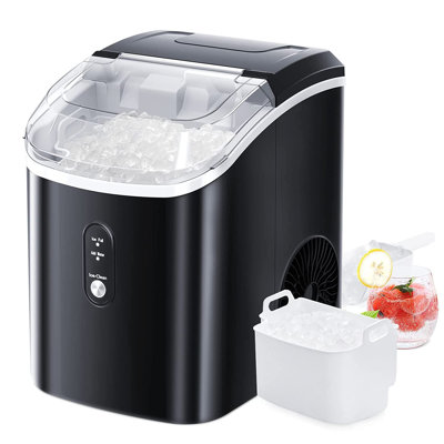 Countertop Nugget Ice Maker, 35 Lbs/24H Soft Crushed Pellet Ice Machine with One-Touch Auto-Cleaning for Home — Cowsar, model ZCO5815N-BLACK