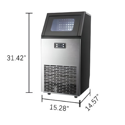 Cowsar 100 lb. Daily Production Cube Clear Ice Freestanding Ice Maker - View 1 | Fridge.com