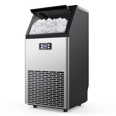 Cowsar 100 Lb. Daily Production Cube Freestanding/ Under Counter Commercial Ice Maker With Stainless Steel Ice Scoop | Fridge.com