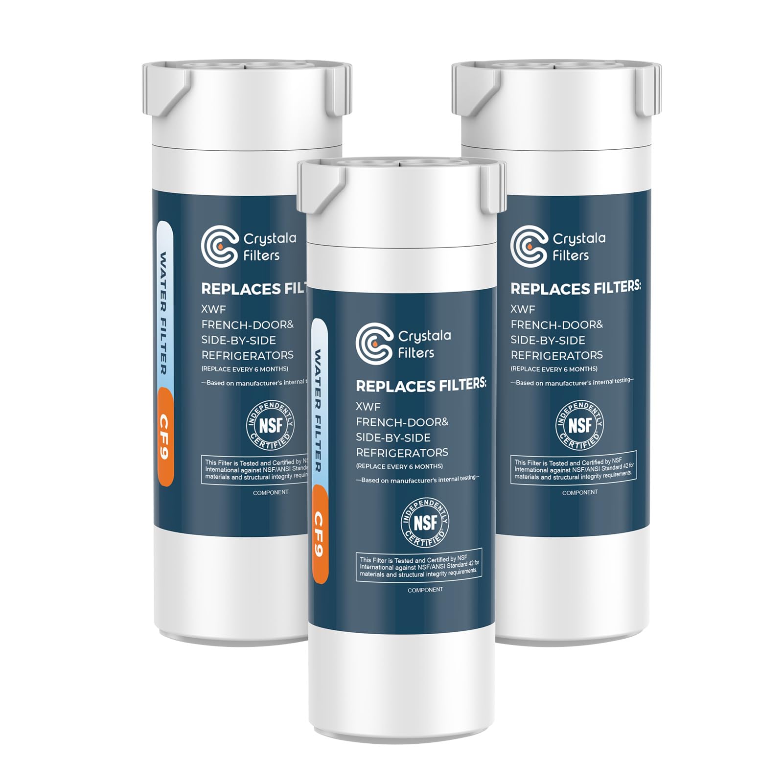 Crystala Filters Xwf Water Filter, Compatible With GE Xwf Refrigerator Water Filter, 3 Pack (Not Xwfe) - View 1 | Fridge.com