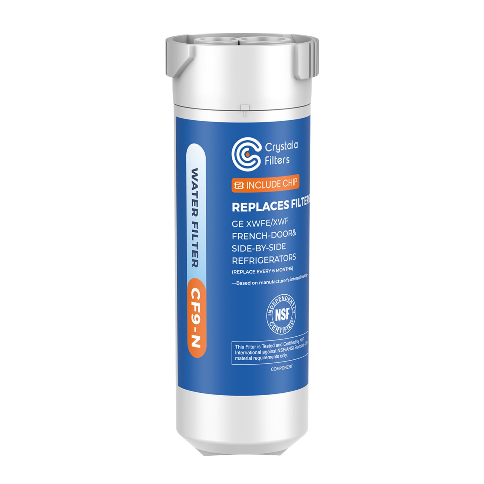 Crystala Filters Water Filter Compatible With Xwfe (Built-In Chip), Replacement For GE Xwfe, Xwf Refrigerator Water Filter Pack Of 1 - View 1 | Fridge.com