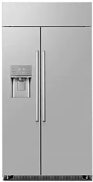 Dacor - 42 in. Wide 24.0 Cu. Ft. Side-by-Side Built-In Refrigerator with Precise Cooling and External Water & Ice Dispenser - Stainless Steel — FIN-0019688 | Fridge.com