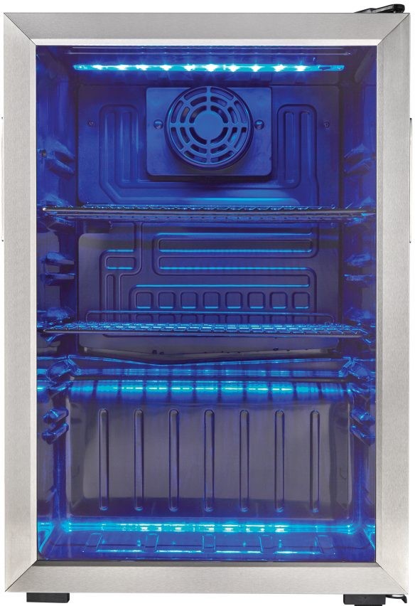 Danby 17.5'' W Freestanding 95 Cans (12 oz.) 2.6 Cubic Feet Beverage Cooler with Reversible Glass Door | Fridge.com