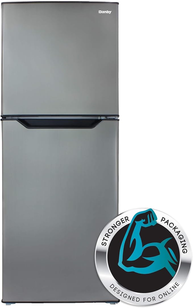 Danby DFF070B2BSLDB-6 7.0 cu. ft. Frost Free Top Mount Freezer In Black Stainless Steel - View 2 | Fridge.com
