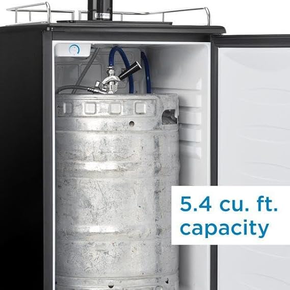 Danby DKC054A1BSLDB 5.4 cu.ft. Kegerator, Auto Defrost And Mechanical Thermostat, Keg Cooler With Scratch-Resistant Worktop And Reversible Door Hinge, Single Tap, Steel - View 3 | Fridge.com