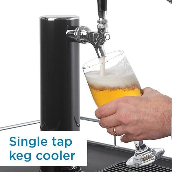 Danby DKC054A1BSLDB 5.4 cu.ft. Kegerator, Auto Defrost And Mechanical Thermostat, Keg Cooler With Scratch-Resistant Worktop And Reversible Door Hinge, Single Tap, Steel - View 4 | Fridge.com