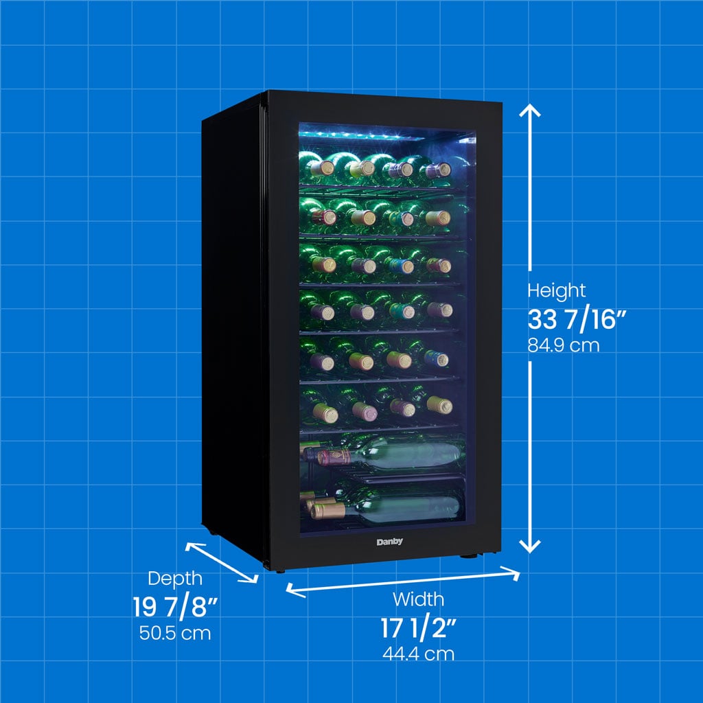 Danby Single Zone 17.5'' Freestanding 36 Bottle Wine Refrigerator With Reversible Door - View 2 | Fridge.com