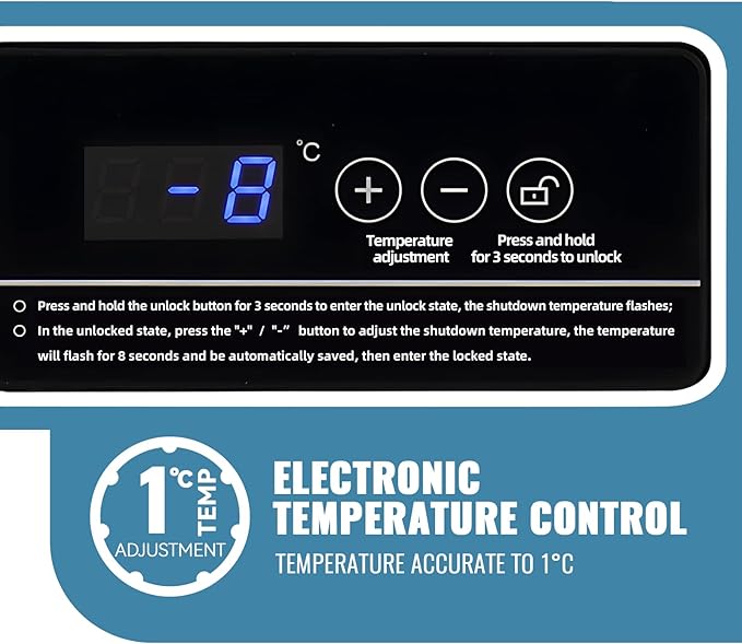 Chest Small Freezer with Electronic Control 41℉ to -15 ℉ Freestanding Deep Mini Freezers with 2 Removable Stainless Steel Basket Top Open Door BLACK | Fridge.com