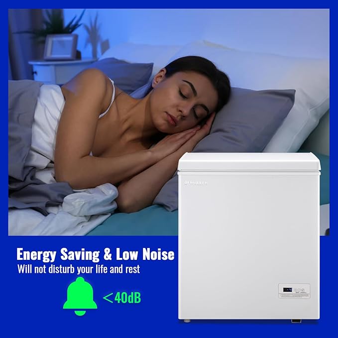 Demuller 4.0 cu.ft Chest Freezer With Electronic Panel, Accurate Temperature Display To 1 ℉, White Deep Freezing Machine With 2 Removable Baskets, Compact Size For Any Space - View 6 | Fridge.com