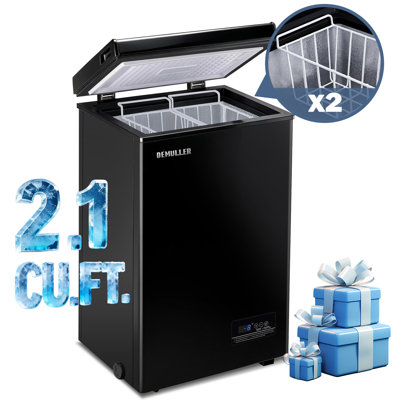 2.1 Cu.Ft Chest Freezer, Compact Top-Open Deep Freezer with Digital Temperature Control — Demuller, model DE-BCBD51-B-26