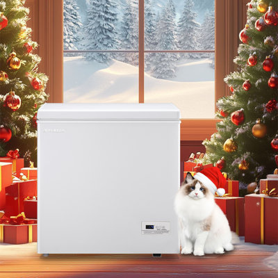 5.0 Cu.ft Chest Freezer with Intelligent Temperature Control(-15F to 41F), Top Open Door Deep Freezer with TWO Hanging Baskets and Side Defrost Wate | Fridge.com