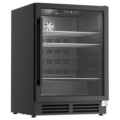 Coolake 24 Inch Wide Under Counter Beverage Refrigerator Cooler, 5.3 Cu.ft 180 Can Capacity Drink Fridge With Glass Door For Beer Soda Wine, 3365f F | Fridge.com
