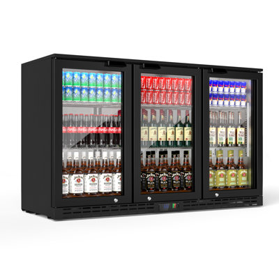 Coolake 53" Back Bar Cooler With 3 Glass Doors, 11.7 Cu.ft Commercial Under Counter Height Beverage Refrigerator, Stainless Steel Beer Fridge With Led | Fridge.com