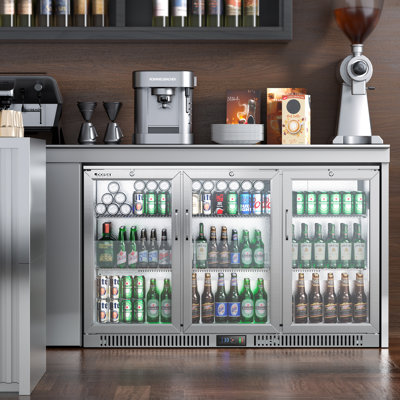 Commercial Beverage Refrigerator With 3 Glass Doors, 53w Undercounter Back Bar Cooler With 3 Glass Doors, Bar Beverage Fridge For Beer Soda Wine Lar | Fridge.com