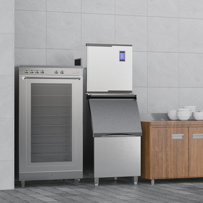 IceOrbit Coolake Commercial Ice Maker Machine 650 Lbs/24h With 400 Lbs Large Storage, 22" Air Cooled Stainless Steel Industrial Ice Machine, Freestand | Fridge.com