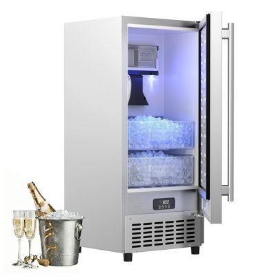 130lbs/24h Nugget Ice Maker Machine Commercial, Ready In 6 Minutes, Under Counter Outdoor Ice Machine | Fridge.com