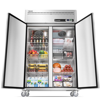 2 Door Commercial Refrigerator, 36 Cu.ft 2 Section Stainless Steel Upright Reach In Refrigerator, 48" — FIN-0018820 | Fridge.com