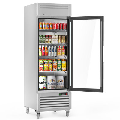 Coolake 23 Cu.ft Double Glass Doors Commercial Beverage Fridge, 27 W Stainless Steel Led Lighting Merchandiser Refrigerator, Fan Cooling Display Frid | Fridge.com