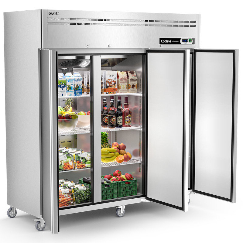 72.8" 54 Cu. Ft. Auto/Cycle Defrost 3-Door Commercial Upright Freezer - Stainless Steel | Fridge.com