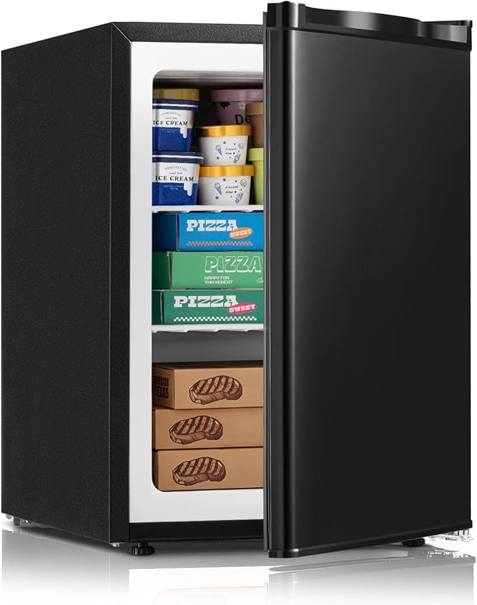 DOGHLY 2.1 Cu.Ft Upright Freezer with Removable Shelf, 7 Adjustable Thermostat, Stand-up Single Door Compact Freezer with Rapid Cooling Technology for Home, Kitchen, Dorm, Black (2.1 CU.FT) | Fridge.com