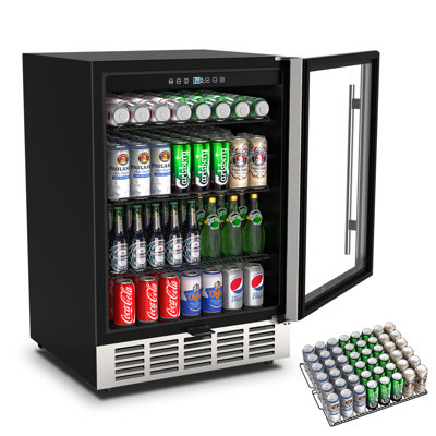 23.4" Single Zone Wine & Beverage Refrigerator  Holds 40 Bottles or 190 Cans, Built-in or Freestanding | Fridge.com
