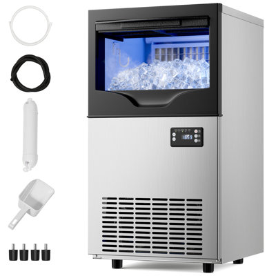 100 lbs./24H Commercial Ice Maker with 33 lbs. Storage & Self-Cleaning | Fridge.com