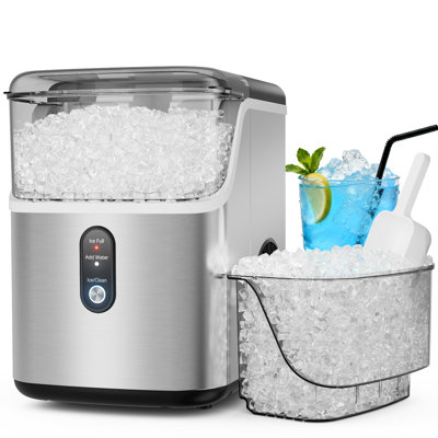 Stainless Steel Nugget Ice Maker - 33LBS/24H, Flip-Top with Transparent Front Cover, ETL Certified | Fridge.com