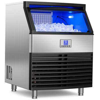 450LBS/24H Commercial Ice Maker, 120LBS Storage, Under Counter Built-in with Adjustable Ice Thickness & Self-Cleaning | Fridge.com