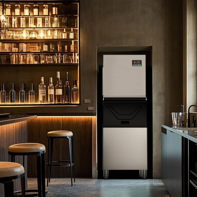 500LBS/24H Commercial Ice Maker, 360LBS Storage, 30-Grade Adjustable Ice & Touch Screen Control | Fridge.com