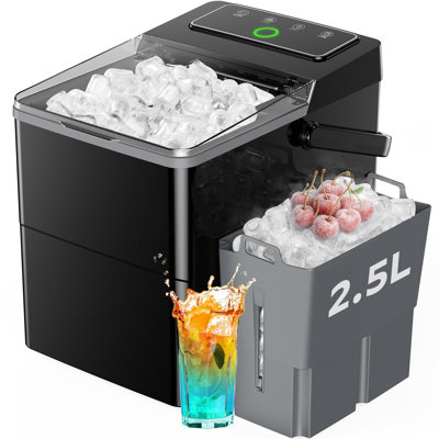Countertop Ice Maker, Makes 9 Bullet-Shaped Ice Cubes In 6 Minutes, 2.5-Liter Ice Basket With Expandable — Dreamsmith, model IM-BSQ-33-XB
