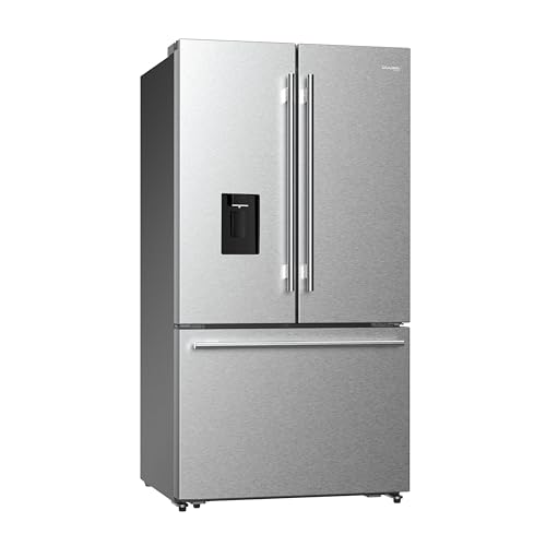 Duura Elite DE210FDBMDSS Refrigerator Built In With French Doors Adjustable Glass Shelves Dual Drawer Bottom Freezer With Ice Maker, LED Interior Light And Stainless Steel Exterior, 36-Inch, Metallic - View 5 | Fridge.com