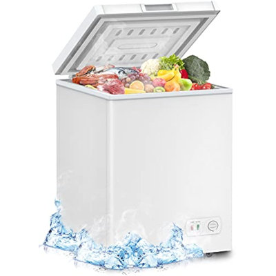 4.2 Cu. Ft. Compact Chest Freezer, Deep Freezer with Adjustable Thermostat, Energy Saving, Low Noise — Ecotronic, model bd108L-W